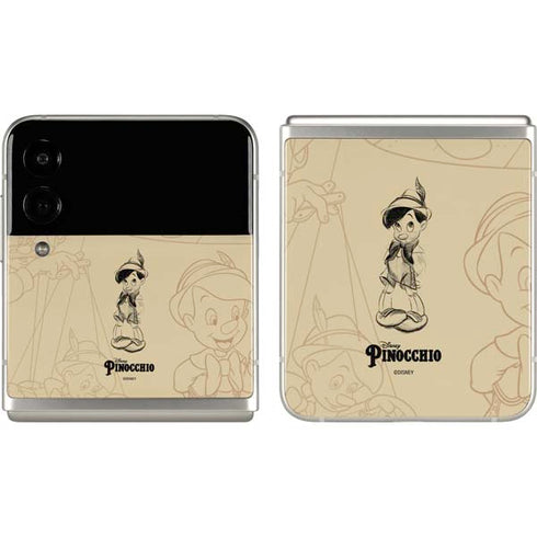 Disney Pinocchio Sketches Portrait Galaxy Z Flip3 5G Skin